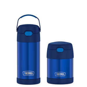 12oz FUNtainer  Water Bottle & 10oz Food Jar Bundle - Navy