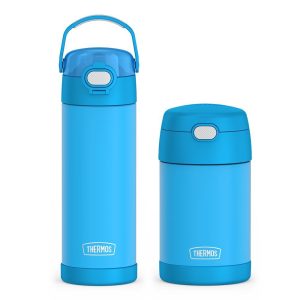 16oz FUNtainer  Water Bottle with Locking Lid & Food Jar Bundle - Electric Blue