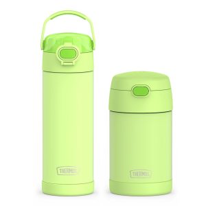 16oz FUNtainer  Water Bottle with Locking Lid & Food Jar Bundle - Neon Lime