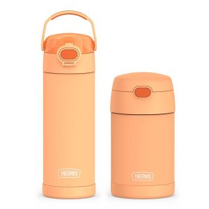 16oz FUNtainer  Water Bottle with Locking Lid & Food Jar Bundle - Neon Orange